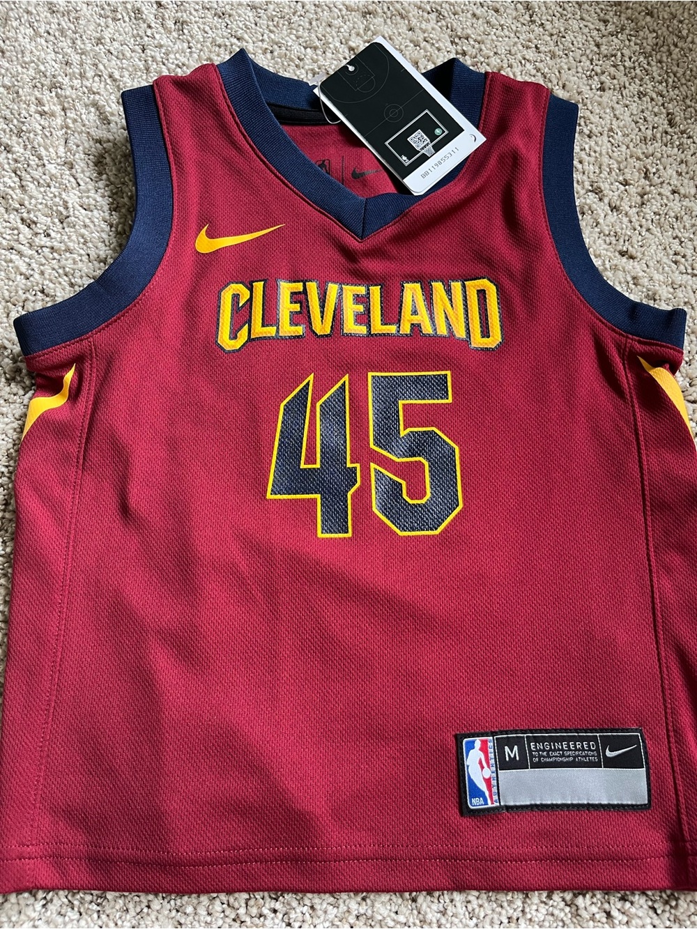 Cleveland Cavaliers Donavon Mitchell  #45 Maroon Youth Jersey size 5/6